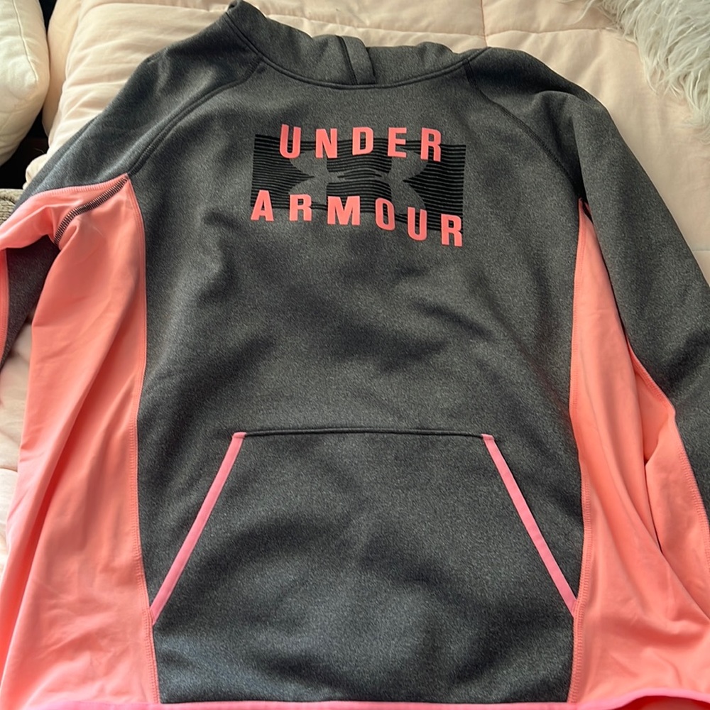 Under Armour Gray and Peach Hoodie